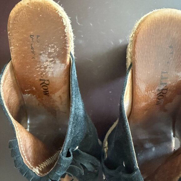 Jaimo Espadrilles x 5th & Row Black Suede Platform Sandals– Size 38 - Picture 6 of 7